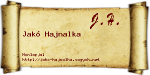 Jakó Hajnalka névjegykártya