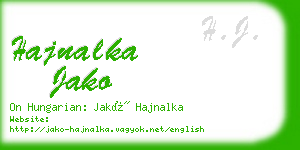 hajnalka jako business card